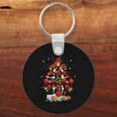 Bowling Weihnachtsbaum Lichter Weihnachten Weihnac Schlüsselanhänger (Vorderseite)