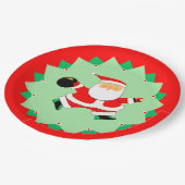 Bowling-Weihnachtsfeier Pappteller (Schrägansicht)