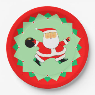 Bowling-Weihnachtsfeier Pappteller