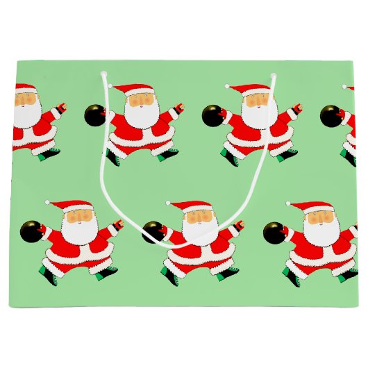 Bowling Weihnachtsfeiertag Große Geschenktüte (Vorderseite)