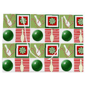 Bowling Weihnachtsfeiertag Große Geschenktüte (Rückseite)