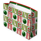 Bowling Weihnachtsfeiertag Große Geschenktüte (Rückseite Schrägansicht)