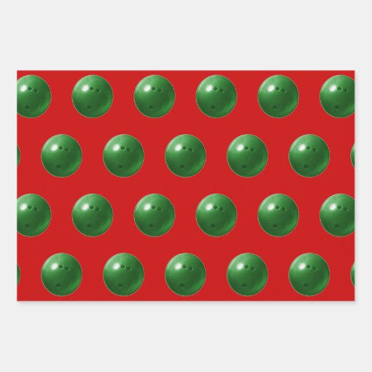 Bowling Weihnachtsgeschenk Geschenkpapier Set (Vorderseite 3)