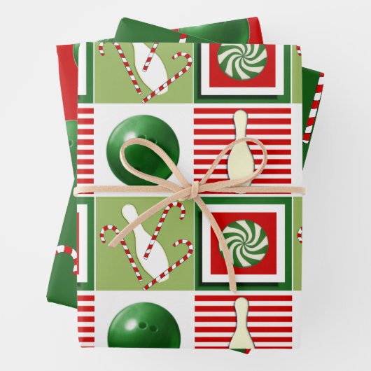 Bowling Weihnachtsgeschenk Geschenkpapier Set (Beispiel)