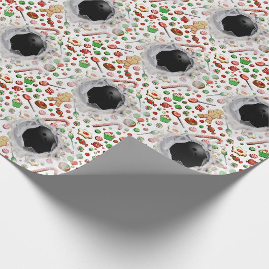 Bowling Weihnachtsgeschenk Wrapping Paper Geschenkpapier (Ecke)