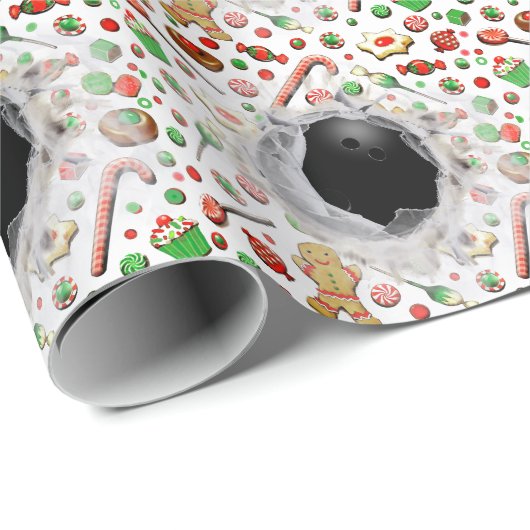 Bowling Weihnachtsgeschenk Wrapping Paper Geschenkpapier (Rolleneckpunkt)