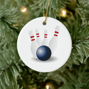 Bowling-Weihnachtsornament Keramik Ornament