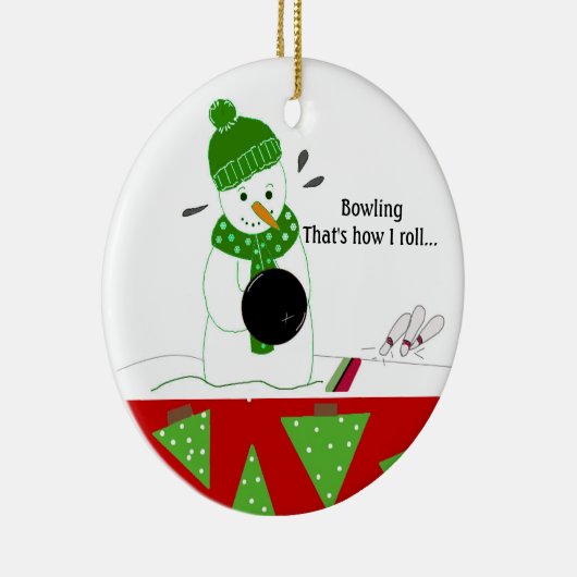 Bowling Wie ich Roll Keramik Ornament (Rechts)