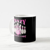 Bowling Woman Female Niedlich Bowler Lady Kaffeetasse (Vorderseite Links)