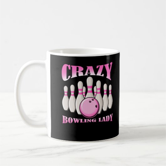 Bowling Woman Female Niedlich Bowler Lady Kaffeetasse (Links)