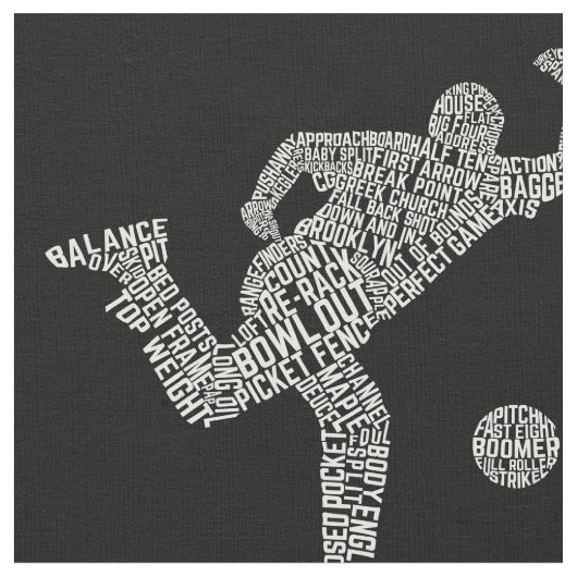 Bowling Word Art, Bowler Wordle Stoff (Nahaufnahme)