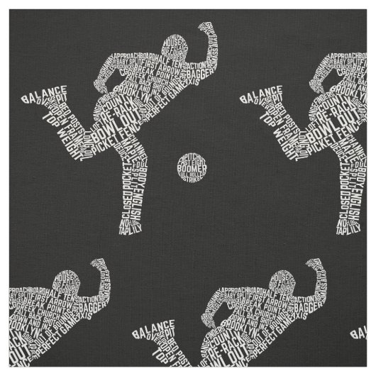 Bowling Word Art, Bowler Wordle Stoff (Muster)