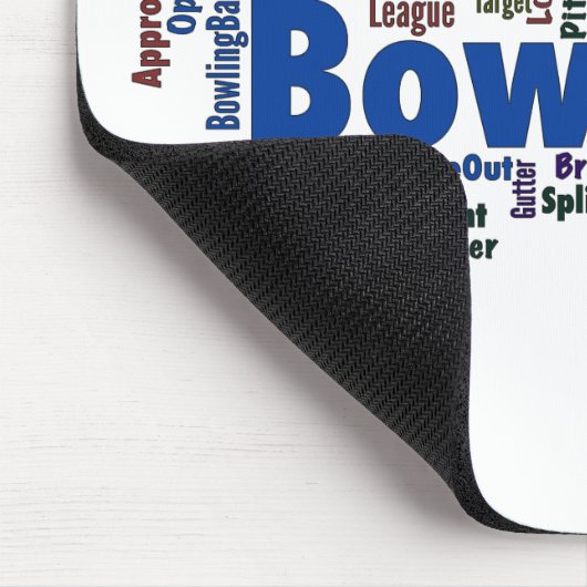 Bowling Word Cloud Mousepad (Ecke)