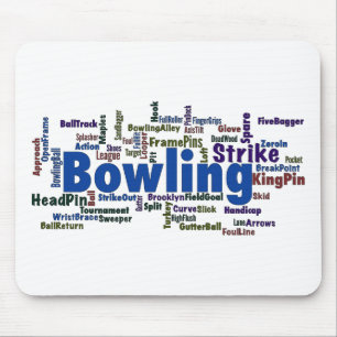 Bowling Word Cloud Mousepad