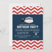 Bowling Zickzack Sport - Einladung (Vorderseite)