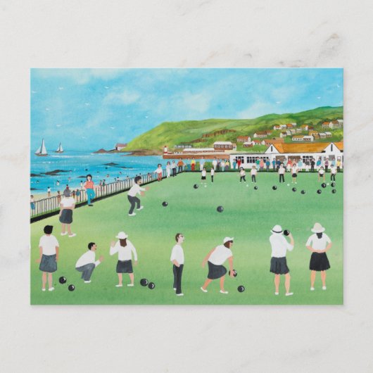 Bowling zu Newlyn Green Postkarte (Vorderseite)