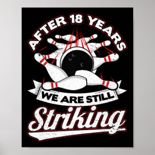 Bowling zum 18. Hochzeitstag 18 Jahre Poster