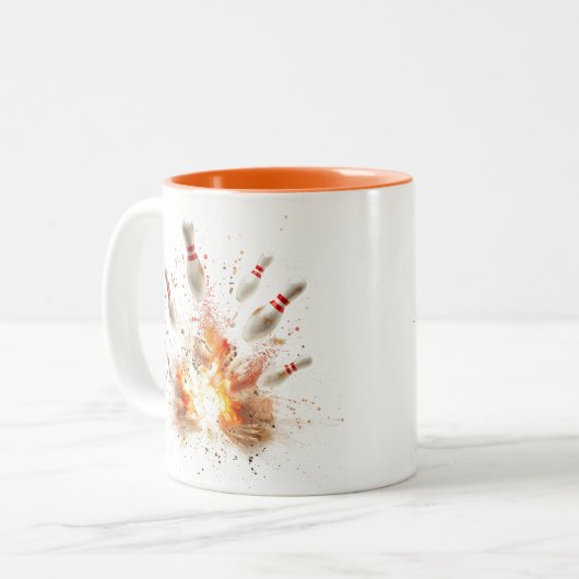 Bowling Zweifarbige Tasse (Vorderseite Links)