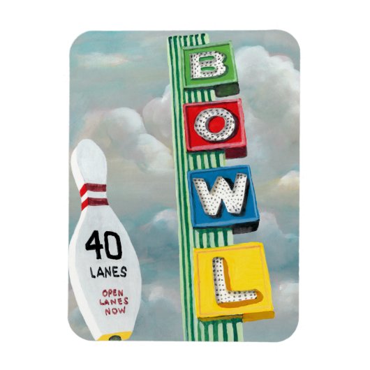 Bowlingbahn-Kunstwerk Magnet (Vertikal)