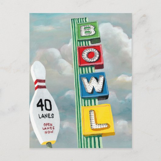Bowlingbahn-Kunstwerk Postkarte (Vorderseite)