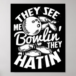 Bowlingbahn-Pins Ersatz Strike 1 Poster
