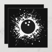 Bowlingball Einladung (Vorne/Hinten)