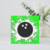 Bowlingball Einladung (Stehend Vorderseite)