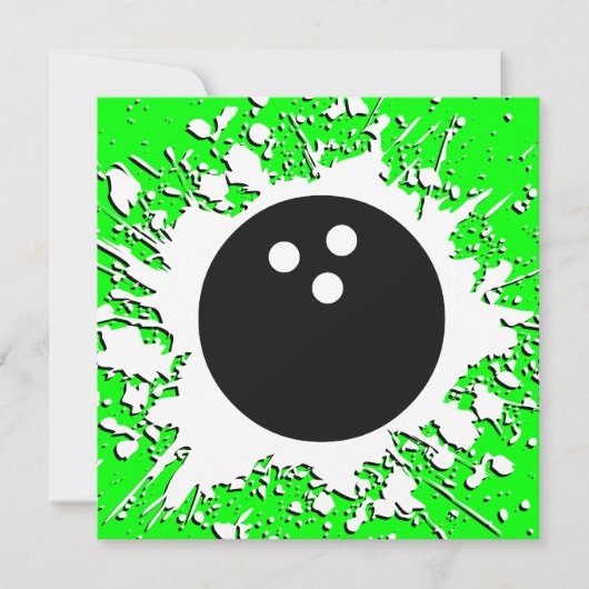 Bowlingball Einladung (Vorderseite)