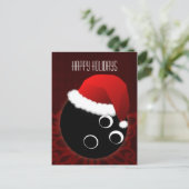 Bowlingball Holiday Gruß Feiertagspostkarte (Stehend Vorderseite)