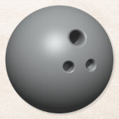 Bowlingball Runder Pappuntersetzer (Vorderseite)