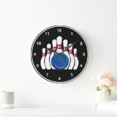 Bowlingball und Buttone Design-Wall-Uhr Große Wanduhr (Zuhause)