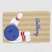 Bowlingball und Buttone Personalisiert Handtuch (Horizontal)
