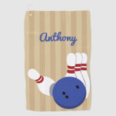 Bowlingball und Buttone Personalisiert Handtuch (Vorderseite)