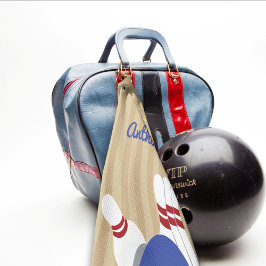 Bowlingball und Buttone Personalisiert Handtuch
