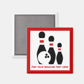 Bowlingball und Buttone personalisiert Magnet (Vorderseite/Rückseite)