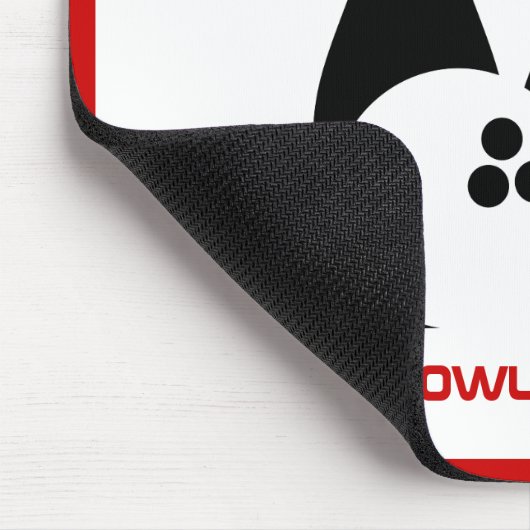 Bowlingball und Buttone rot und schwarz Mousepad (Ecke)