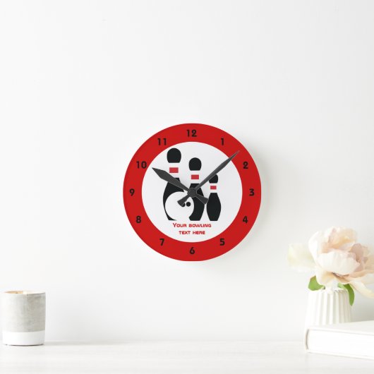 Bowlingball und Buttone Runde Wanduhr (Zuhause)