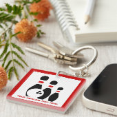 Bowlingball und Buttone schwarz und rot Schlüsselanhänger (Vorderseite rechts)