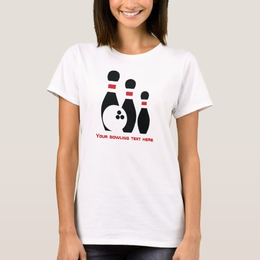 Bowlingball und Buttone T-Shirt (Vorderseite)