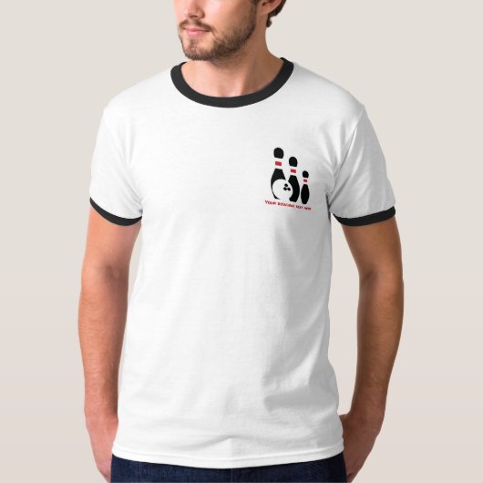 Bowlingball und Buttone T-Shirt (Vorderseite)