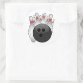 Bowlingball und zehn Buttone Runder Aufkleber (Tasche)