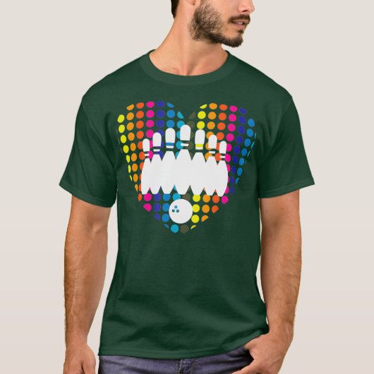 Bowlingbälle niedliche Herzöge Diskothek Bowling T-Shirt (Vorderseite)