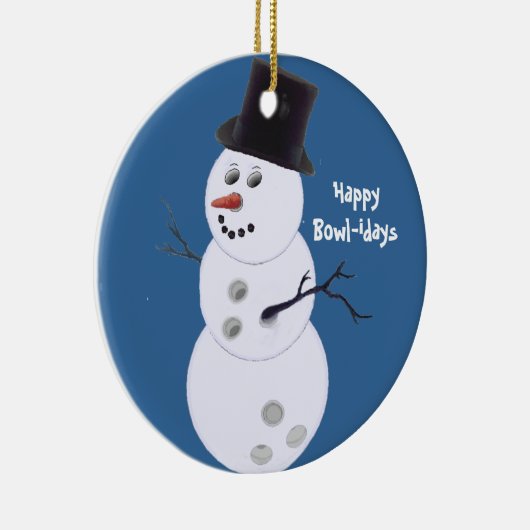 Bowlingbowlers-Weihnachtsgeschenk-Verzierung Keramik Ornament (Rechts)