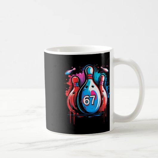 Bowlingkugel 67 Six Seven Alpha Slang 6 7 Meme Kin Kaffeetasse (Rechts)