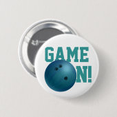 Bowlingkugel Blau Button (Vorne & Hinten)