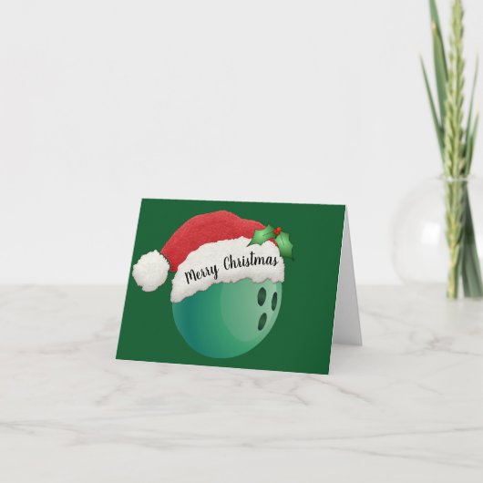 Bowlingkugel-Design-Weihnachtskarte Karte (Vorderseite)