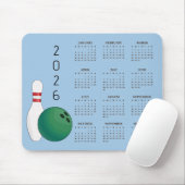 Bowlingkugel-Pin-Design 2025 Kalender-Mauspad Mousepad (Mit Mouse)