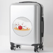 Bowlingkugel trifft Kegel Aufkleber (Koffer)