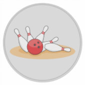 Bowlingkugel trifft Kegel Aufkleber (Vorderseite)
