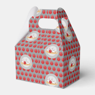Bowlingkugel trifft Kegel mit Kugelmuster Geschenkschachtel